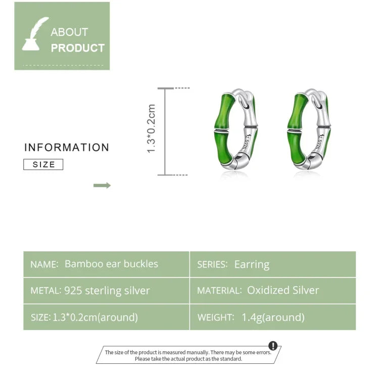Boucles d'oreilles créoles bambou en argent sterling S925 pour femmes, bambou