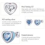 Boucles d'oreilles clous en argent sterling S925, avec cœur en zircon pour femme, Cœur en zircon (bleu)