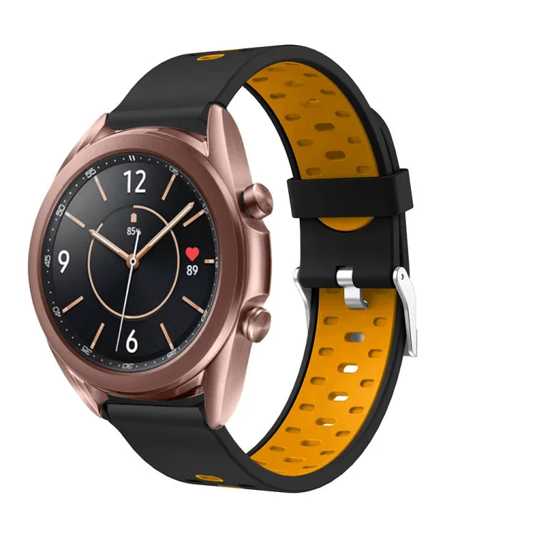Bracelet de montre en silicone à trois rangées de trous, pour Samsung Galaxy Watch 3 45mm