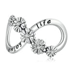S925 Argent Sterling Fleurs Infinies Perles DIY Bracelet Collier Accessoires, Fleurs Infinies