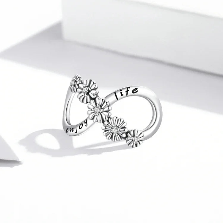 S925 Argent Sterling Fleurs Infinies Perles DIY Bracelet Collier Accessoires, Fleurs Infinies