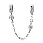 Chaîne de sécurité en argent sterling S925, motif fleur rétro, pour bracelet et collier, accessoires de bricolage, fleur rétro