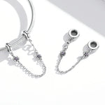 Chaîne de sécurité en argent sterling S925, motif fleur rétro, pour bracelet et collier, accessoires de bricolage, fleur rétro