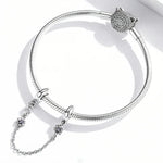 Chaîne de sécurité en argent sterling S925, motif fleur rétro, pour bracelet et collier, accessoires de bricolage, fleur rétro