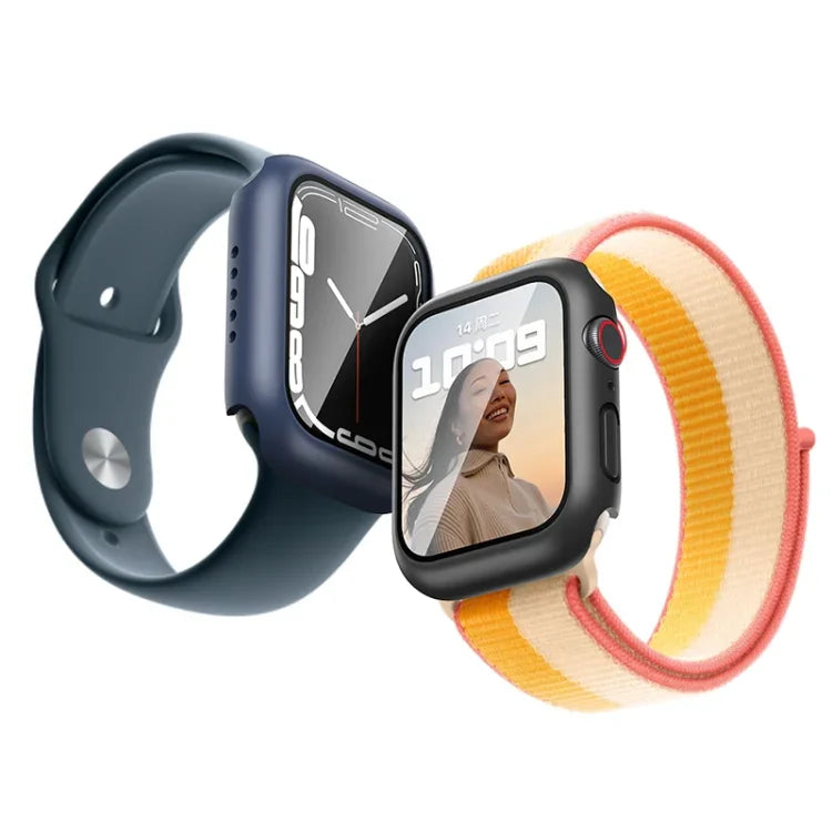 Cadre PC 2 en 1 ROCK + Protecteur d'écran en Verre Trempé, Pour Apple Watch Series 9 / 8 / 7 41mm, Pour Apple Watch Series 9 / 8 / 7 45mm