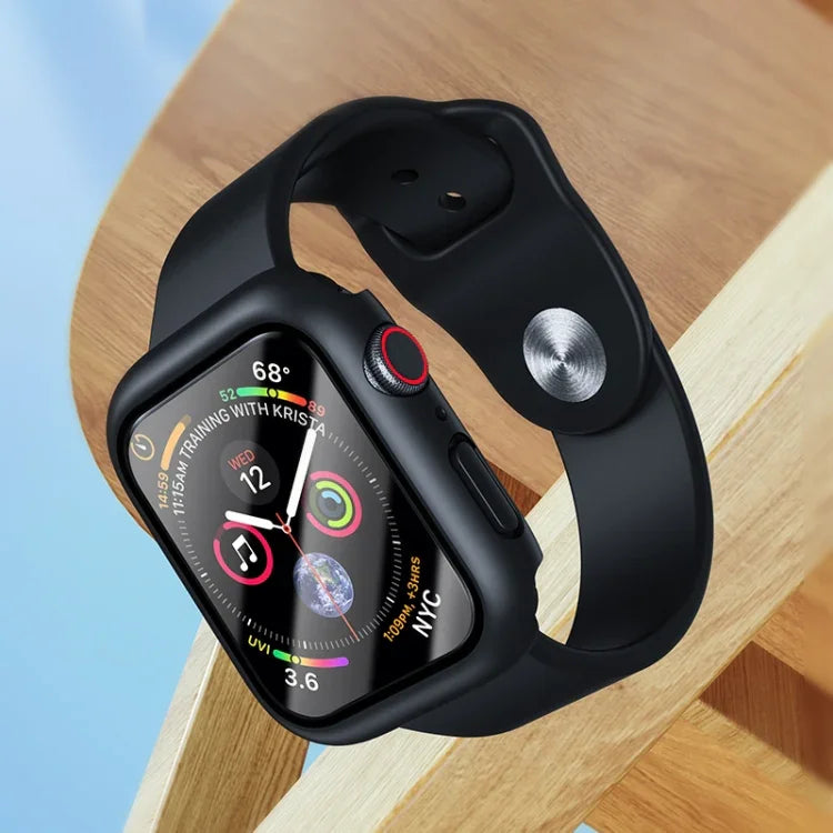 Cadre PC 2 en 1 ROCK + Protecteur d'écran en Verre Trempé, Pour Apple Watch Series 9 / 8 / 7 41mm, Pour Apple Watch Series 9 / 8 / 7 45mm