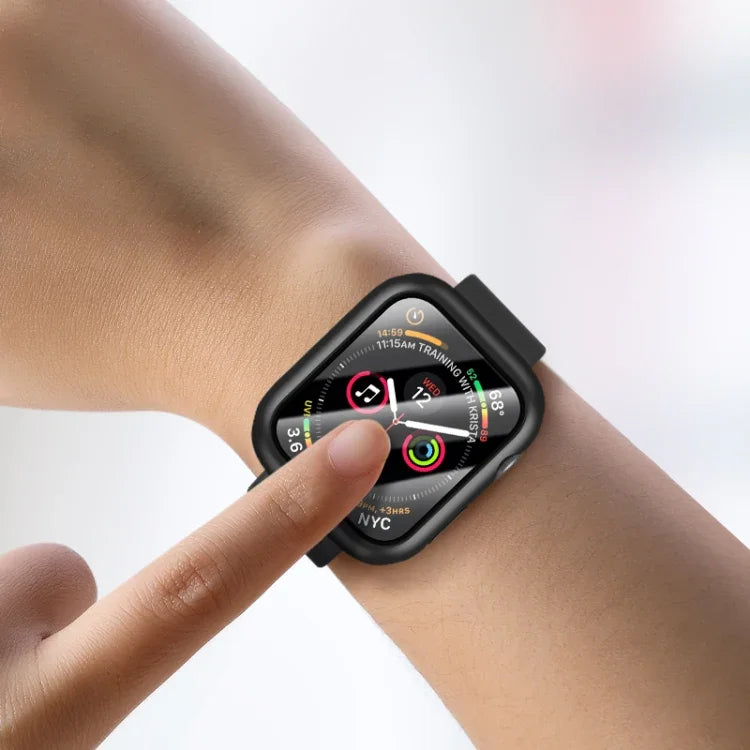 Cadre PC 2 en 1 ROCK + Protecteur d'écran en Verre Trempé, Pour Apple Watch Series 9 / 8 / 7 41mm, Pour Apple Watch Series 9 / 8 / 7 45mm