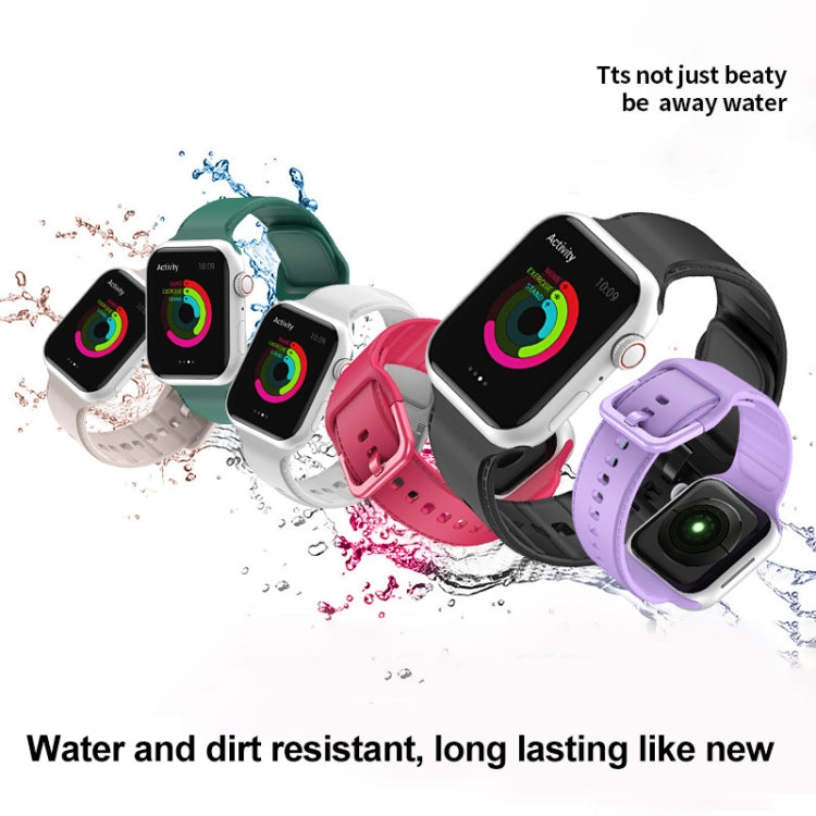 Bracelet de montre en silicone pour Apple Watch Series 7 45mm / 6&SE&5&4 44mm / 3&2&1 42mm