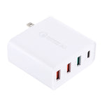 Chargeur de voyage A3 PD 18W USB-C / Type-C + QC3.0 USB + double interface USB, prise US, prise EU, prise UK