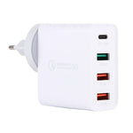 Chargeur de voyage A3 PD 18W USB-C / Type-C + QC3.0 USB + double interface USB, prise US, prise EU, prise UK