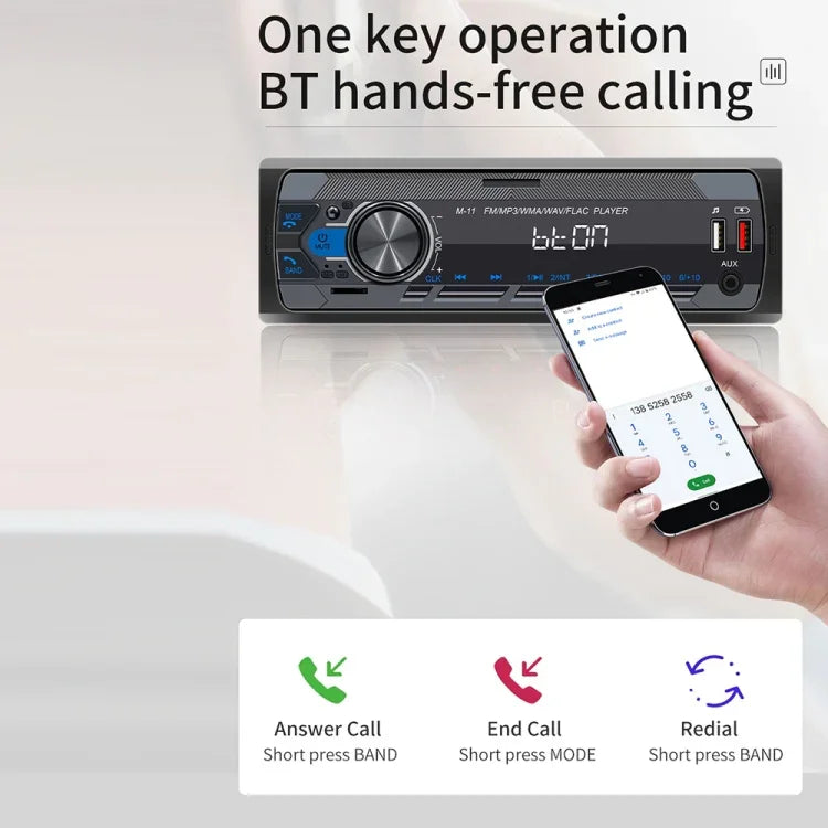 M11 Lecteur MP3 de voiture Bluetooth avec interconnexion de téléphone portable / FM / carte TF, M11