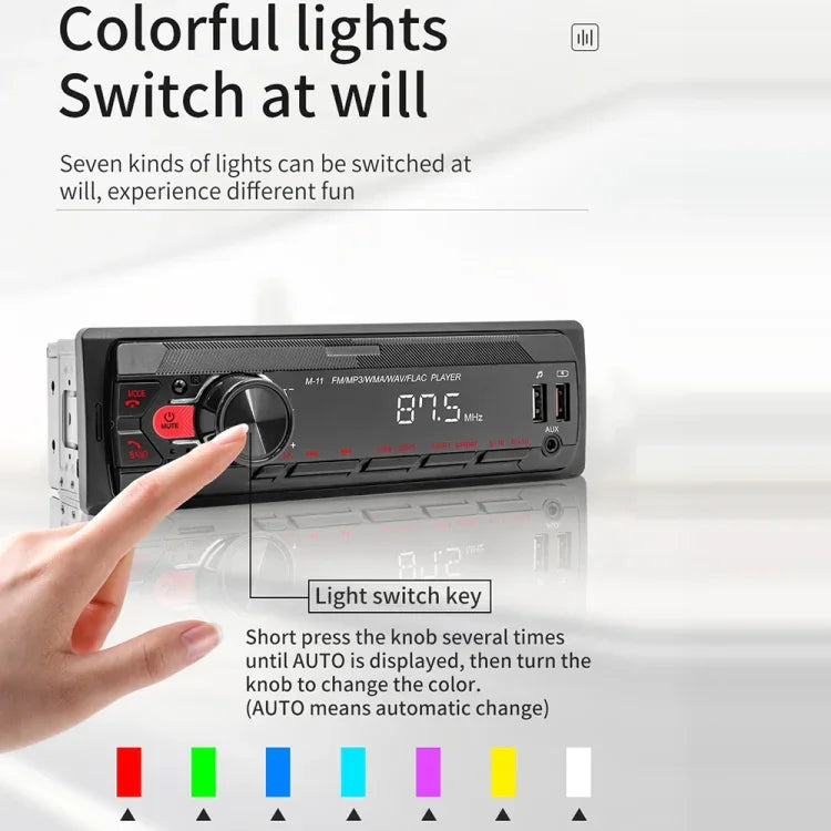 M11 Lecteur MP3 de voiture Bluetooth avec interconnexion de téléphone portable / FM / carte TF, M11