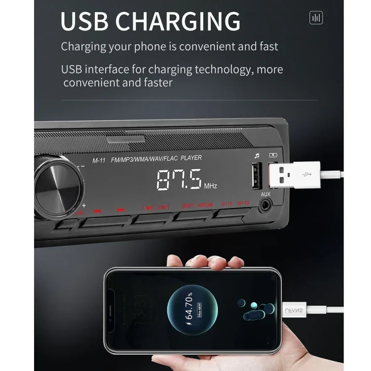 M11 Lecteur MP3 de voiture Bluetooth avec interconnexion de téléphone portable / FM / carte TF, M11