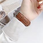Bracelet de montre en cuir véritable pour Apple Watch Series, 7 41mm / 6&SE&5&4 40mm / 3&2&1 38mm, 7 45mm / 6&SE&5&4 44mm / 3&2&1 42mm