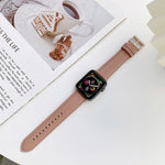 Bracelet de montre en cuir véritable pour Apple Watch Series, 7 41mm / 6&SE&5&4 40mm / 3&2&1 38mm, 7 45mm / 6&SE&5&4 44mm / 3&2&1 42mm