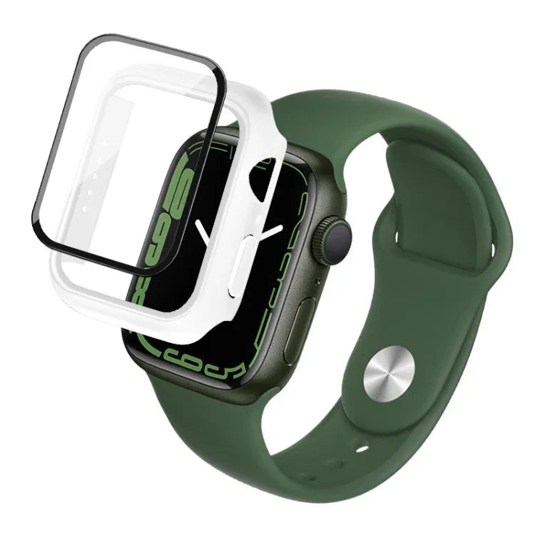 Boîtier PC imak avec film en verre trempé, pour Apple Watch Series 9 / 8 / 7 41 mm, pour Apple Watch Series 9 / 8 / 7 45 mm