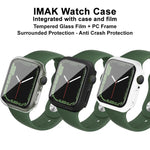 Boîtier PC imak avec film en verre trempé, pour Apple Watch Series 9 / 8 / 7 41 mm, pour Apple Watch Series 9 / 8 / 7 45 mm