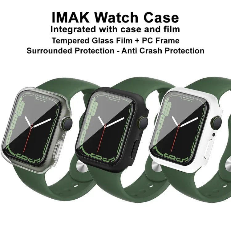 Boîtier PC imak avec film en verre trempé, pour Apple Watch Series 9 / 8 / 7 41 mm, pour Apple Watch Series 9 / 8 / 7 45 mm