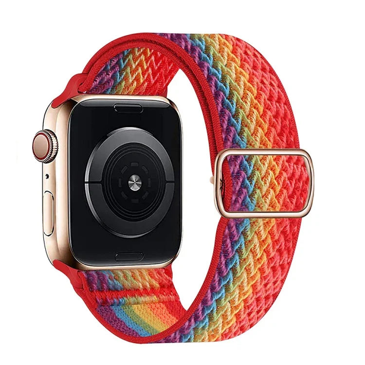 Bracelet en nylon texturé W pour Apple Watch Series, 7 41mm / 6&SE&5&4 40mm / 3&2&1 38mm, 7 45mm / 6&SE&5&4 44mm / 3&2&1 42mm