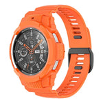 Carbon Fiber Sport Silicone Integrated Watchband, For Samsung Galaxy Watch4 Classic 42mm