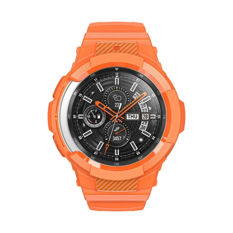 Carbon Fiber Sport Silicone Integrated Watchband, For Samsung Galaxy Watch4 Classic 42mm