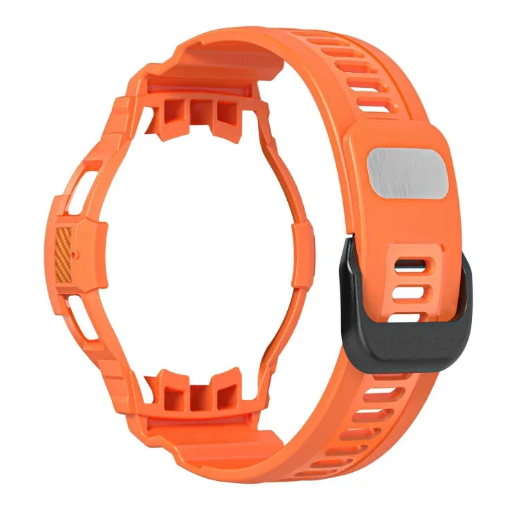 Carbon Fiber Sport Silicone Integrated Watchband, For Samsung Galaxy Watch4 Classic 42mm