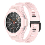 Carbon Fiber Sport Silicone Integrated Watchband, For Samsung Galaxy Watch4 Classic 42mm