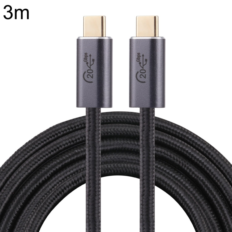 Câble de données tressé USB 3.2 20Gbps USB-C / Type-C mâle vers USB-C / Type-C mâle, 0,5 m, 1 m, 1,5 m, 2 m, 3 m