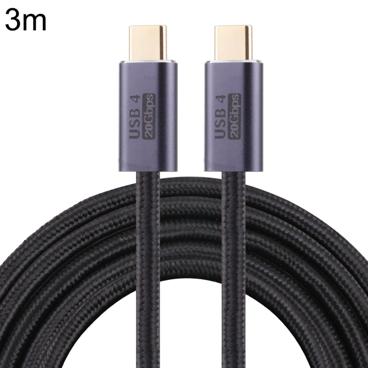 Câble de données tressé USB 4 20Gbps USB-C / Type-C mâle vers USB-C / Type-C mâle, 0,5 m, 1 m, 1,5 m, 2 m, 3 m