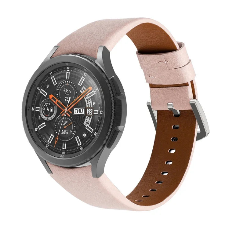 Bracelet de montre en cuir véritable, pour Samsung Galaxy Watch4 40mm / 44mm