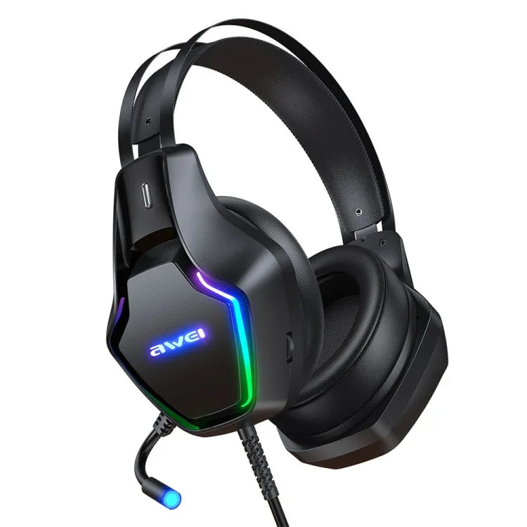awei GM-1 USB + 3.5mm Ambient Light Gaming Headset with Microphone, GM-1
