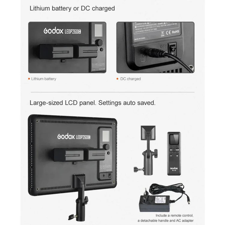 Éclairage vidéo LED Godox LEDP260C, LEDP260C