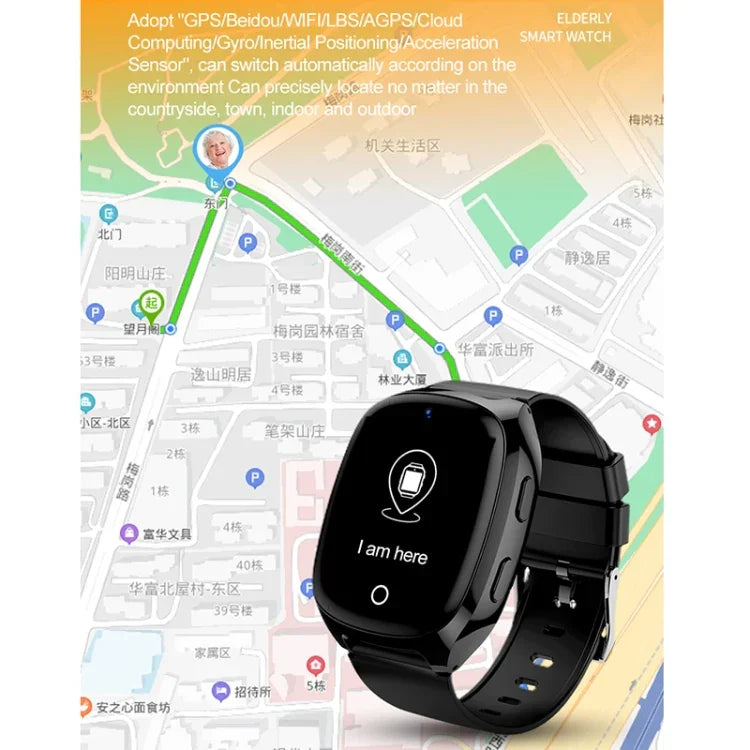 Montre intelligente D300 avec écran IPS de 1,54 pouce, prise en charge du suivi et du positionnement et des appels vidéo, avec température corporelle