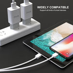 Chargeur de voyage IVON AD-33 2 en 1 2.1A port USB unique + câble de données USB vers 8 broches 1m, prise EU, prise US