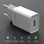 Chargeur de voyage IVON AD-33 2 en 1 2.1A port USB unique + câble de données USB vers 8 broches 1m, prise EU, prise US