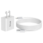 Chargeur de voyage IVON AD-35 2 en 1 18W QC3.0 port USB + câble de données USB vers 8 broches 1m, prise EU, prise US