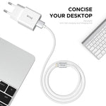 Chargeur de voyage IVON AD-35 2 en 1 port USB QC3.0 18W + câble de données USB vers USB-C / Type-C 1m, prise EU, prise US