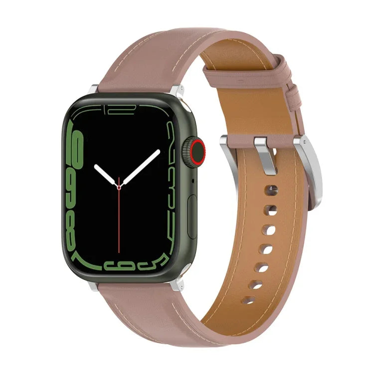Bracelet de montre en cuir véritable, taille : petite taille pour Apple Watch Series 7 41mm / 6&SE&5&4 40mm / 3&2&1 38mm, taille : petite taille pour Apple Watch Series 8&7 41mm / SE 2&6&SE&5&4 40mm / 3&2&1 38mm