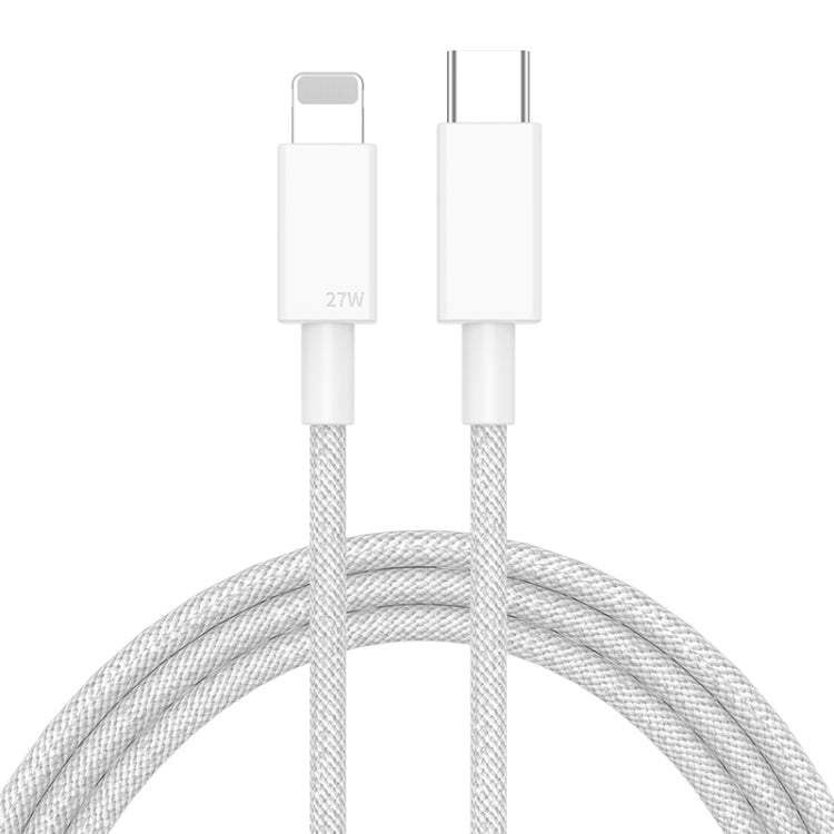 Câble de données tressé de charge rapide USB-C / Type-C vers 8 broches PD 27W, longueur du câble : 1m, 27W