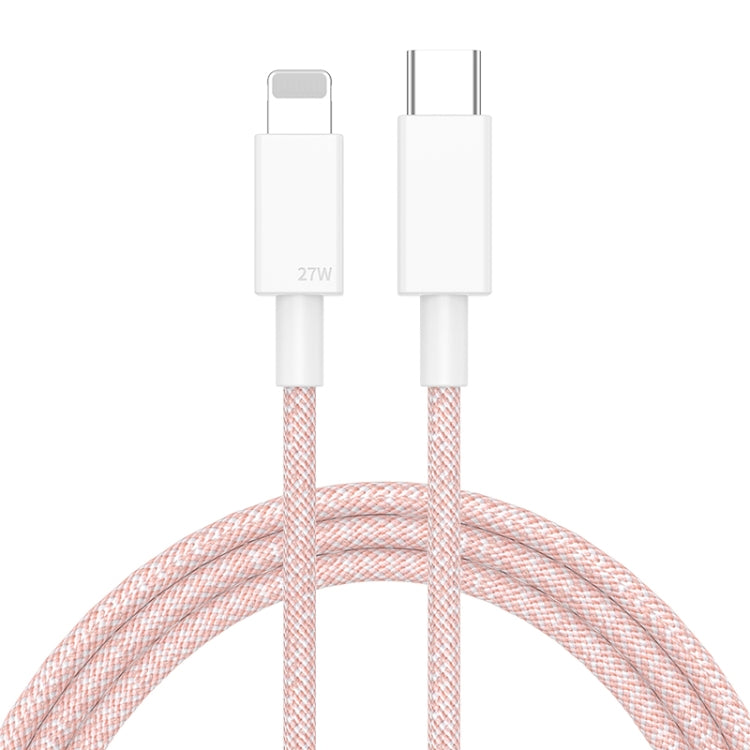 Câble de données tressé de charge rapide USB-C / Type-C vers 8 broches PD 27W, longueur du câble : 1m, 27W