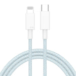Câble de données tressé de charge rapide USB-C / Type-C vers 8 broches PD 27W, longueur du câble : 1m, 27W