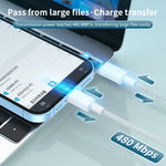 Câble de données tressé de charge rapide USB-C / Type-C vers 8 broches PD 27W, longueur du câble : 1m, 27W