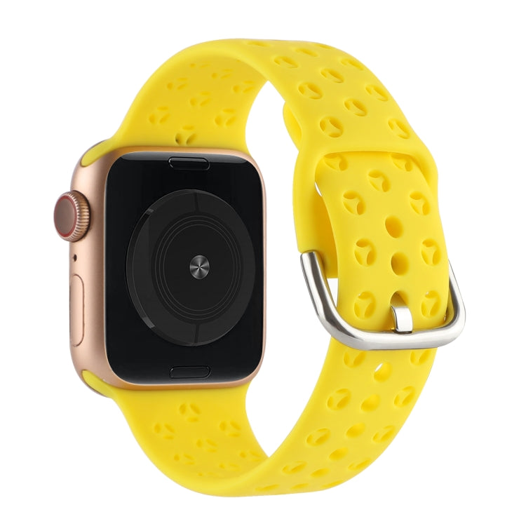 Bracelet de montre en silicone ajouré pour Apple Watch Series, 7 41mm / 6&SE&5&4 40mm / 3&2&1 38mm, 7 45mm / 6&SE&5&4 44mm / 3&2&1 42mm