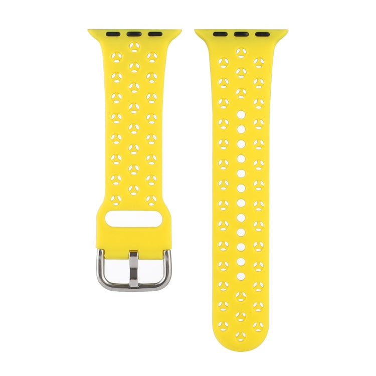 Bracelet de montre en silicone ajouré pour Apple Watch Series, 7 41mm / 6&SE&5&4 40mm / 3&2&1 38mm, 7 45mm / 6&SE&5&4 44mm / 3&2&1 42mm