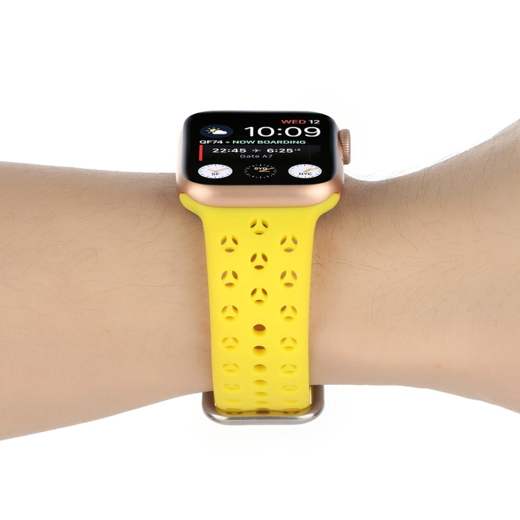 Bracelet de montre en silicone ajouré pour Apple Watch Series, 7 41mm / 6&SE&5&4 40mm / 3&2&1 38mm, 7 45mm / 6&SE&5&4 44mm / 3&2&1 42mm