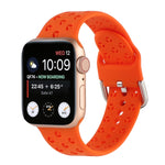 Bracelet de montre en silicone ajouré pour Apple Watch Series, 7 41mm / 6&SE&5&4 40mm / 3&2&1 38mm, 7 45mm / 6&SE&5&4 44mm / 3&2&1 42mm