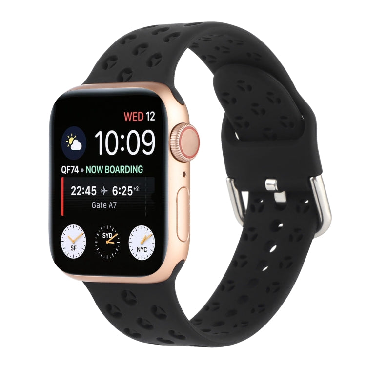 Bracelet de montre en silicone ajouré pour Apple Watch Series, 7 41mm / 6&SE&5&4 40mm / 3&2&1 38mm, 7 45mm / 6&SE&5&4 44mm / 3&2&1 42mm