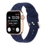 Bracelet de montre en silicone ajouré pour Apple Watch Series, 7 41mm / 6&SE&5&4 40mm / 3&2&1 38mm, 7 45mm / 6&SE&5&4 44mm / 3&2&1 42mm