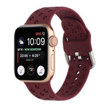 Bracelet de montre en silicone ajouré pour Apple Watch Series, 7 41mm / 6&SE&5&4 40mm / 3&2&1 38mm, 7 45mm / 6&SE&5&4 44mm / 3&2&1 42mm