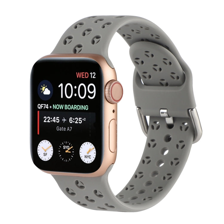 Bracelet de montre en silicone ajouré pour Apple Watch Series, 7 41mm / 6&SE&5&4 40mm / 3&2&1 38mm, 7 45mm / 6&SE&5&4 44mm / 3&2&1 42mm